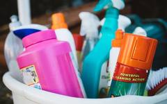 Household cleaning supplies, representing the maid side of the comparison